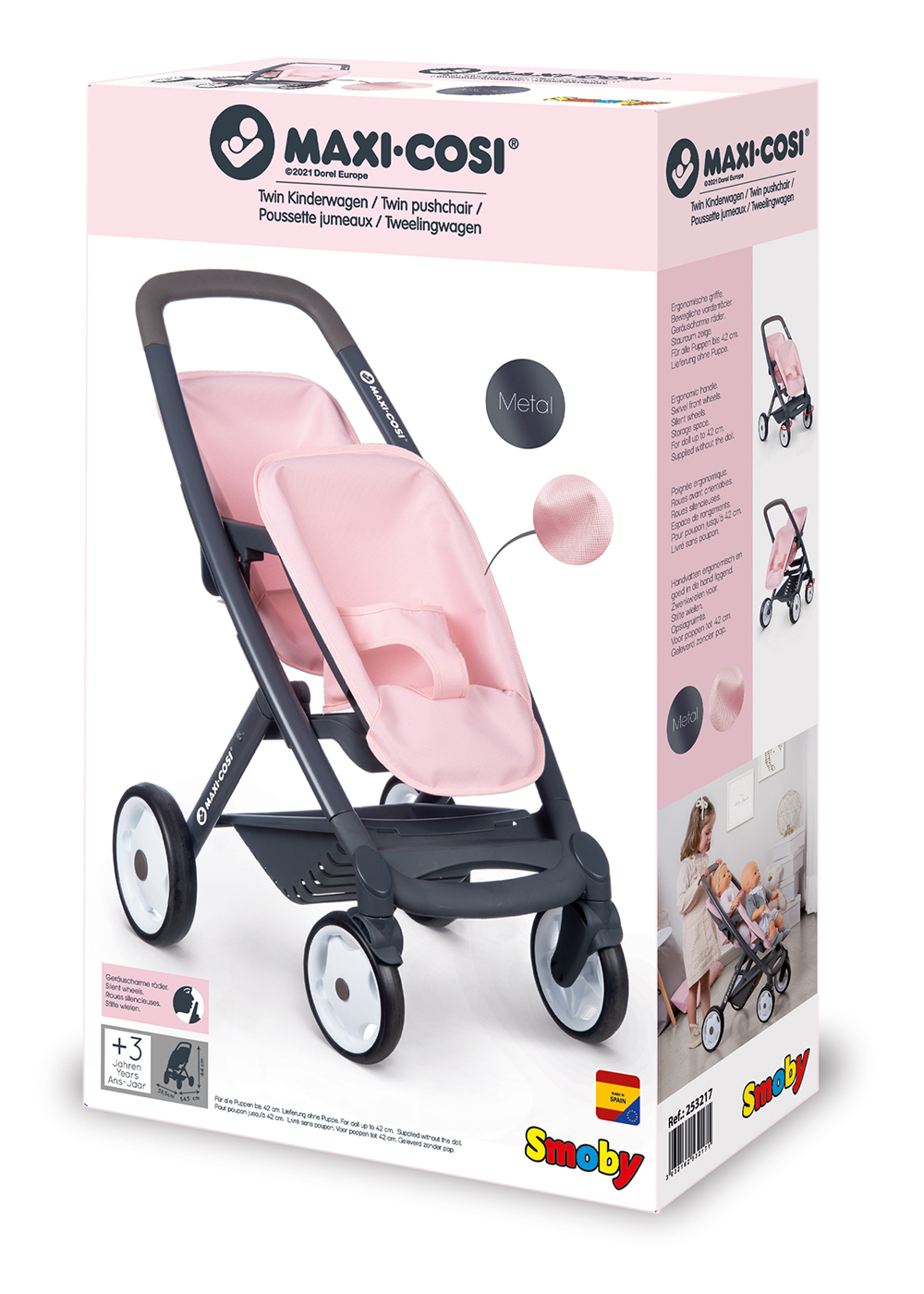 Bebe Confort Poussette Double Rose Smoby France Bebe Confort Poussette Double Rose Smoby France